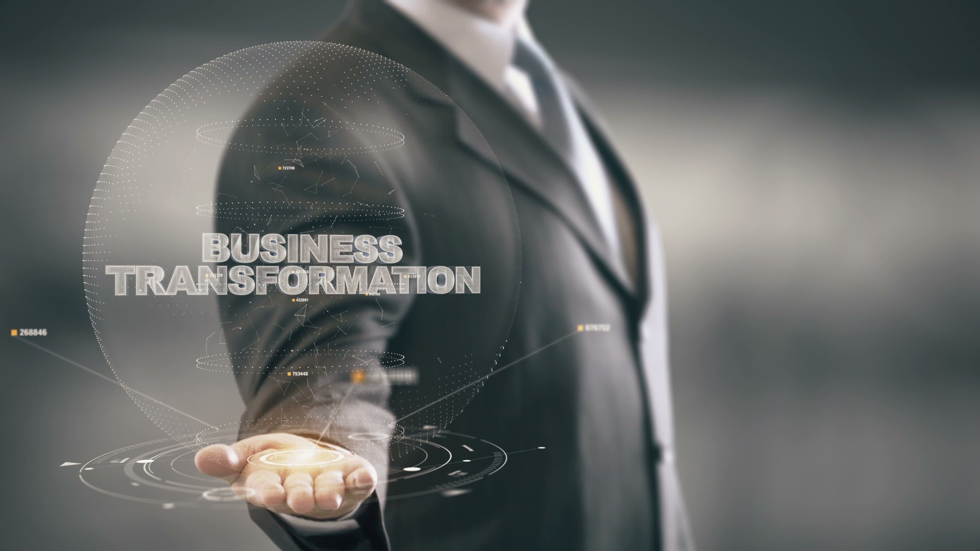 Business Transformation with hologram businessman concept